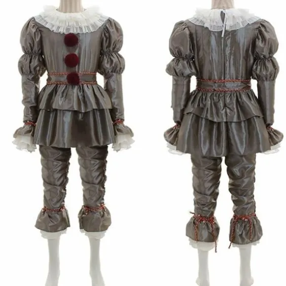 Halloween Stephen King's It Pennywise Clown Cosplay Kostume Mænd Party Fancy Dress Up Outfit Sæt M
