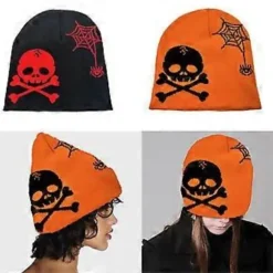 Halloween Stil Voksen Hue Elastisk Vindtæt Hue Ørebeskytter Hue Varm Vinter Voksen Cykling Skiudstyr orange( orange)