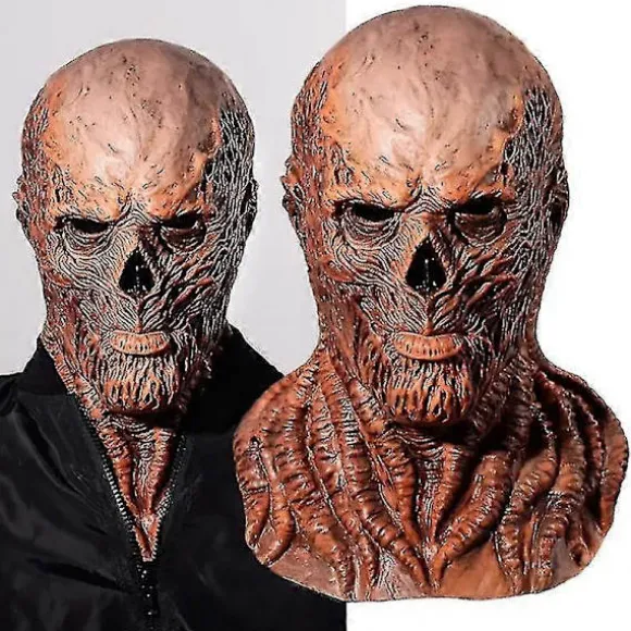 Halloween Stranger Things Sæson 4 Vecna Cosplay Maske Hovedbeklædning Voksne Horror Dæmon Monster Djævel Latex Maske Kostume Festrekvisitter