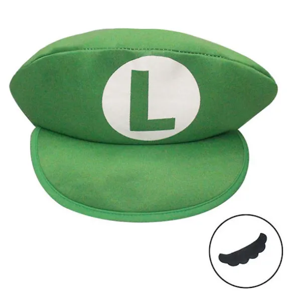 Halloween Super Mario Bros Cosplay Skum Rød Eller Grøn Hat Med Overskæg Karneval Party Kasket Rekvisitter Kostume Tilbehør Green