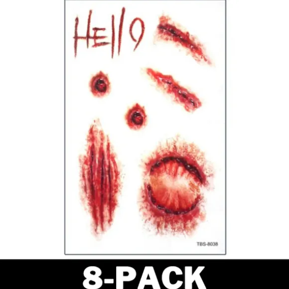 Halloween Tatovering Åbne Sår 8-Pack