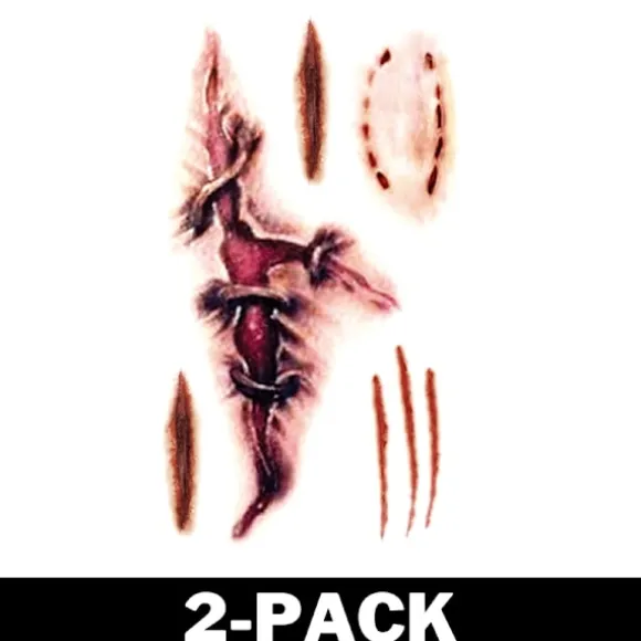 Halloween tatoveringsbid og ridser 1-Pack