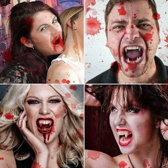 Halloween Udtrækkelige Vampyrtænder Gebis Zombietænder Hugtænder Cosplay Gruopvækkende