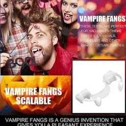 Halloween Udtrækkelige Vampyrtænder Gebis Zombietænder Hugtænder Cosplay Gruopvækkende