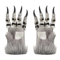 Halloween Varulv Handsker Lange Varulv Hænder Kostume Cosplay Handsker Ulve Klo Hænder Pelsdyr Beast Dyrehandsker Unisex