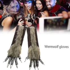 Halloween Varulv Handsker Pels Varulv Hænder Handsker Halloween Prop Cosplay Kostume Handsker