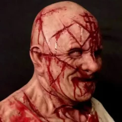 Halloween Voksen Unisex Blodig Zombie Skræmmende Helhoveddækning Cosplay Latex Maske