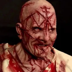 Halloween Voksen Unisex Blodig Zombie Skræmmende Helhoveddækning Cosplay Latex Maske