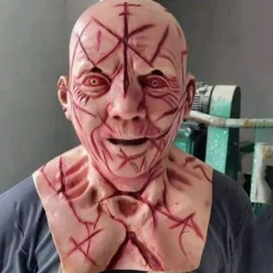 Halloween Voksen Unisex Blodig Zombie Skræmmende Helhoveddækning Cosplay Latex Maske