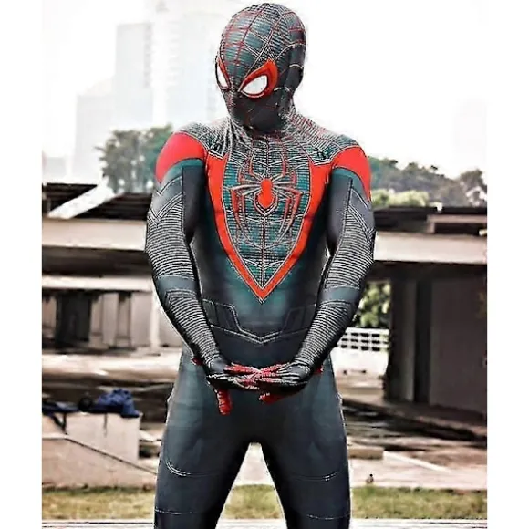Halloween Voksne Børn Miles Morales Ps5 Spiderman Peter Parker Superhelt Cosplay Kostume Heldragt Zentai Anden Hud Fest E-Perfet A Removable mask XL | Fyndiq
