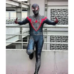 Halloween Voksne Børn Miles Morales Ps5 Spiderman Peter Parker Superhelt Cosplay Kostume Heldragt Zentai Anden Hud Fest E-Perfet A Removable mask XL | Fyndiq
