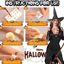 Halloween Zombie Makeup Tatoveringer, Falske Ar Sår Midlertidige Klistermærker Blod Sår Sting Realistisk Mønster Vampyr Bidmærker Voksne Børn Klovn Prank Ma | Fyndiq