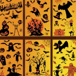 Halloweendekorationer til hjemsøgte huse, Halloween-vinduesklistermærker med vandtæt funktion til en uhyggelig fest