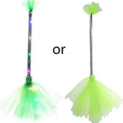 Halloweenfest Heksekost med LED-lys Plast Cosplay Kosteskaft Rekvisitter til Halloween Cosplay Kostume Tilbehør
