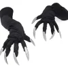 Halloweenhandsker, Kostumehandsker med kløer, Halloween, Cosplay, Handsker, Monster, Halloween, Pote, Lange Neglehandsker, Sølv