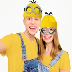 Halloween-kostume Beaniehue Minion-briller Handsker Maskeradekostume Despicable Me Cosplay Tilbehør Voksen