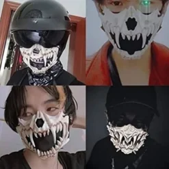 Halloween-kostume Halvskallemaske Cosplay-kostume Skelet-halvmaske Varulvemaske Harpiksmaske