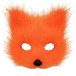 Halloween-kostume simulation rævemaske handsker plys rævehale håndlavet dyrehales kostume rekvisitter tilbehør Orange Mask One Size