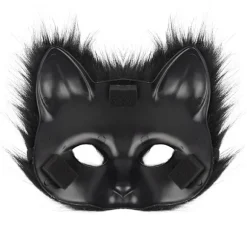 Halloween-kostume simulation rævemaske handsker plys rævehale håndlavet dyrehales kostume rekvisitter tilbehør Orange Mask One Size