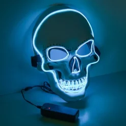 Halloween-maske LED, dødningehovedmaske, ufarlig LED-maske med 3 blink