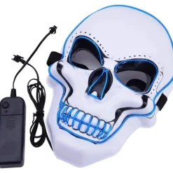 Halloween-maske LED, dødningehovedmaske, ufarlig LED-maske med 3 blink