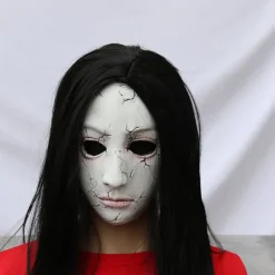 Halloweenmaske til mænd, rædselsspøgelseshus, escape room, skelet, kvindeligt spøgelse, zombie, uhyggelig, skræmmende grimasse, hovedbeskyttelse_tfrf | Fyndiq