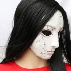 Halloweenmaske til mænd, rædselsspøgelseshus, escape room, skelet, kvindeligt spøgelse, zombie, uhyggelig, skræmmende grimasse, hovedbeskyttelse_tfrf | Fyndiq