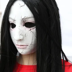 Halloween-maske til mænd, rædselsspøgelseshus, rumflugt, skelet, kvindeligt spøgelse, zombie, ulækker, skræmmende grimasse, hovedbeskyttelse_tfrf
