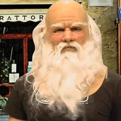 Halloweenmasker til voksne, julemandmasker med hvidt skæg i latex, søde julemasker til børn og voksne, helmaske til cosplay-kostume, julefest, karneval[CO] | Fyndiq