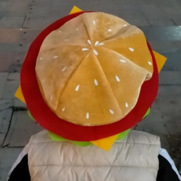Hamburgerhat til voksne, sød, sjov, realistisk, behagelig, elastisk, kostumetilbehør, blød, mænd, kvinder, fastfood-hamburgerhue til gave (FMY) Yellow One Size | Fyndiq