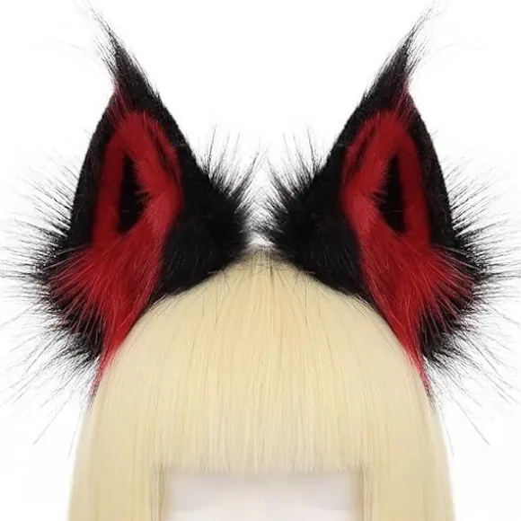 HAOAN Dyreimitation Pels Ræv Ulv Øre Hårbånd Pelsagtigt Håndlavet Hårbånd Hovedbeklædning Kostume Cosplay Tilbehør Blackbrown