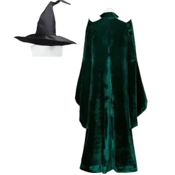 Harry Potter Minerva McGonagall Hogwarts Rektor Kåbe Voksen Halloween Cosplay Kostume m