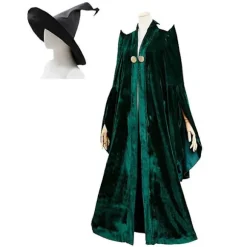 Harry Potter Minerva McGonagall Hogwarts Rektor Kåbe Voksen Halloween Cosplay Kostume m