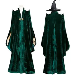 Harry Potter Minerva McGonagall Hogwarts Rektor Kåbe Voksen Halloween Cosplay Kostume m