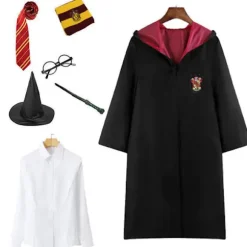 Harry Potter troldmandsgevandter sæt - syv-delt Gryffindor kostumesæt