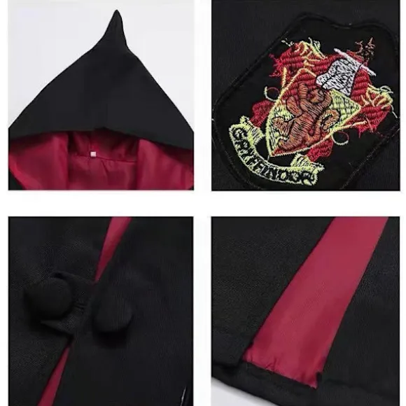 Harry Potter troldmandsgevandter sæt - syv-delt Gryffindor kostumesæt