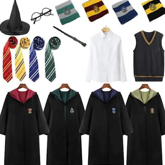 Harry Potter troldmandsgevandter sæt - syv-delt Gryffindor kostumesæt
