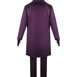 Heath Ledger Cosplay Kostume Halloween Mænd Film The Dark Knight Joker Kostume Lilla Jakke Komplet Sæt M