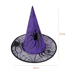 Heks Hat Cosplay Kasket Stilfuldt Unikt Mønster Gaze Halloween Co Purple