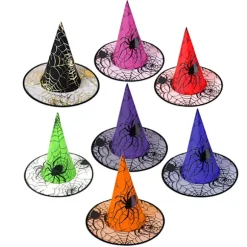 Heks Hat Cosplay Kasket Stilfuldt Unikt Mønster Gaze Halloween Co Purple