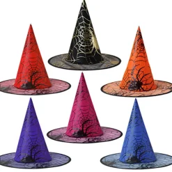 Heks Hat Cosplay Kasket Stilfuldt Unikt Mønster Gaze Halloween Co Purple