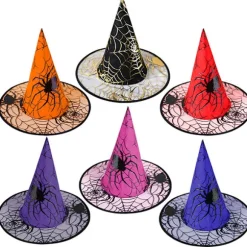 Heks Hat Cosplay Kasket Stilfuldt Unikt Mønster Gaze Halloween Co Purple