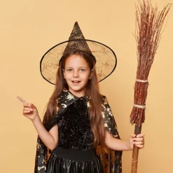 Heks Hat Cosplay Kasket Stilfuldt Unikt Mønster Gaze Halloween Co Purple