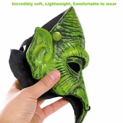 Heks Maske Grøn Goblin Maske Halloween Karneval Fest Kostume
