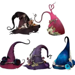 Heksehat Blomsterranke Filthat Cosplay Performance Prop Halloweenfest Voksen Brun