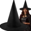 Heksehat, sort polyester, universel størrelse, Halloween