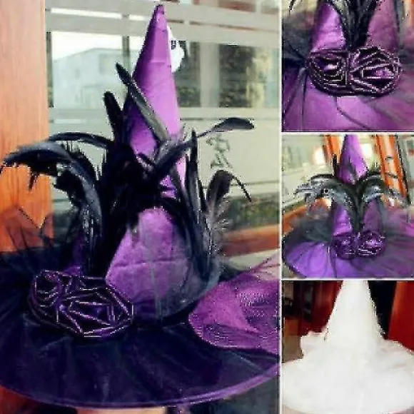 heksehatte kasketter voksen kostume tilbehør halloween fancy halloween cosplay dekor 2025 Black