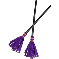 Heksekost Ornament med Lilla Håndtag og Hvide Spidser