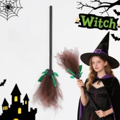 Heksekoste Mesh Dekoration til Halloween Fester og Håndlavede Projekter