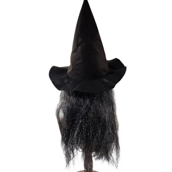 Heksemaske med hår og hat Latex Gammel heksemaske Halloweenfest Gyser heks kostume Klæd dig ud rekvisitter